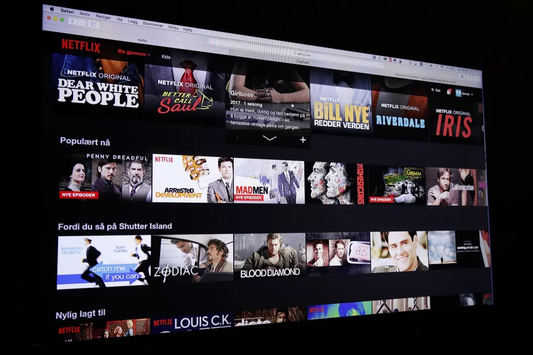 Strømmetjenesten Netflix. Foto: Terje Bendiksby / NTB scanpix Strømmetjenesten Netflix. Foto: Terje Bendiksby / NTB scanpix
