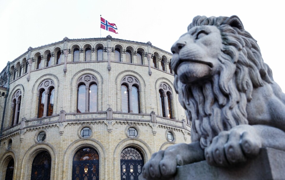 Løvebakken og Stortinget i Oslo sentrum.