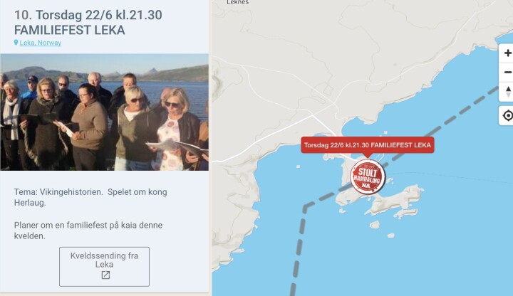 Slik ser det ut når Namdalsavisa legger ut noe på Færingen LIVE.