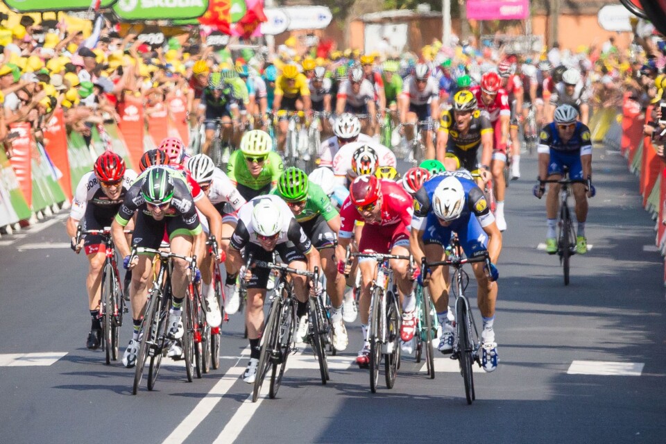 TV 2 har allerede solgt reklame for såkalt 'split screen' under årets utgave av Tour de France. Bildet er fra TdF i 2016. TV 2 har allerede solgt reklame for såkalt 'split screen' under årets utgave av Tour de France. Bildet er fra TdF i 2016.