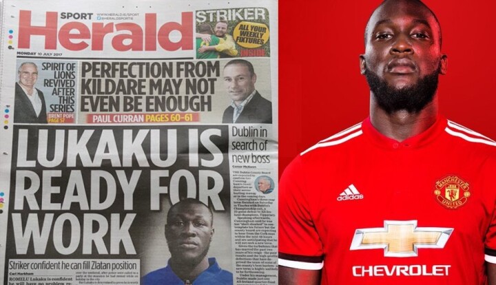 Den irske avisen The Herald forvekslet fotballspilleren Romelu Lukaku med rapperen Stormzy.