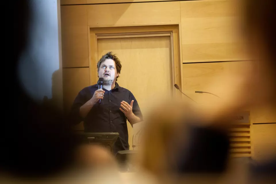 I 2013: Forfatter og journalist Lars Akerhaug holder innlegg når justisdepartementet holder radikaliseringskonferanse i Oslo