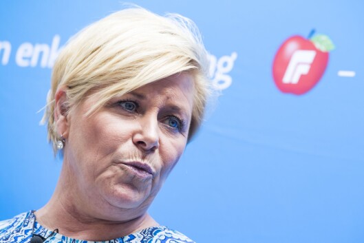 Partileder Siv Jensen i Frp. Partileder Siv Jensen i Frp.
