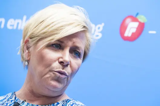 Partileder Siv Jensen i Frp. Partileder Siv Jensen i Frp.