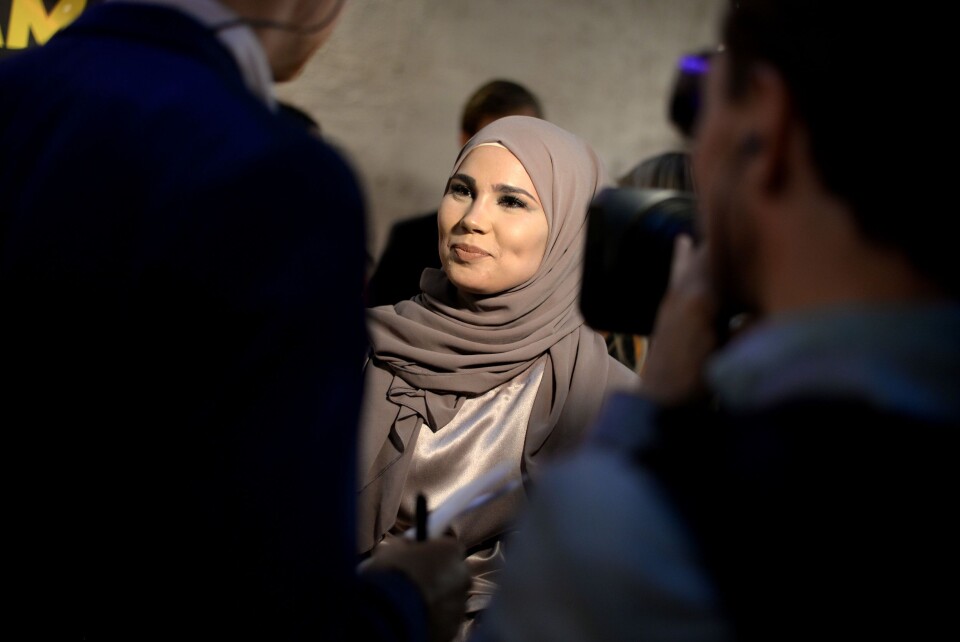 Iman Meskini på avslutningsfesten for SKAM før sommeren. Iman Meskini på avslutningsfesten for SKAM før sommeren.