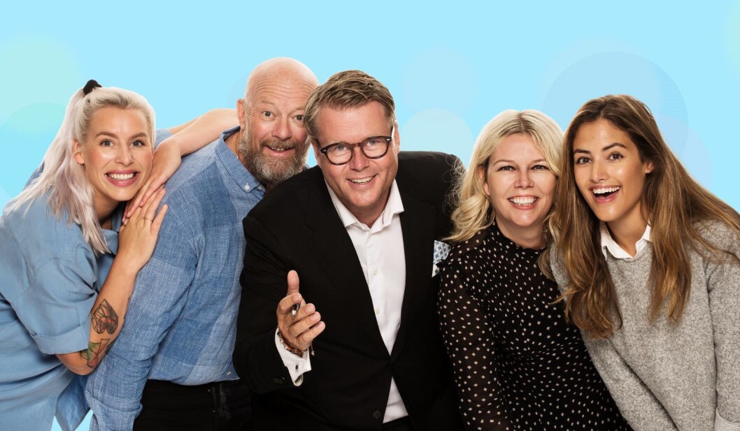 Den «nye» Morgenklubben, fra venstre: Thea Hope, Geir Schau, Øyvind Loven, Annette Walther Numme og Samantha Skogrand. Den «nye» Morgenklubben, fra venstre: Thea Hope, Geir Schau, Øyvind Loven, Annette Walther Numme og Samantha Skogrand.