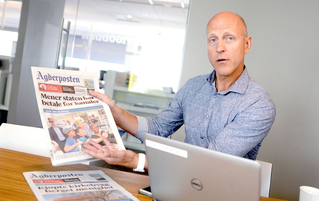 Redaktør og adm.dir Øyvind Klausen i Agderposten. Bildet er tatt ved en tidligere anledning. Redaktør og adm.dir Øyvind Klausen i Agderposten. Bildet er tatt ved en tidligere anledning.