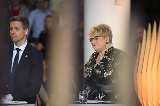 Knut Arild Hareide (KrF) og Trine Skei Grande (Venstre). Knut Arild Hareide (KrF) og Trine Skei Grande (Venstre).