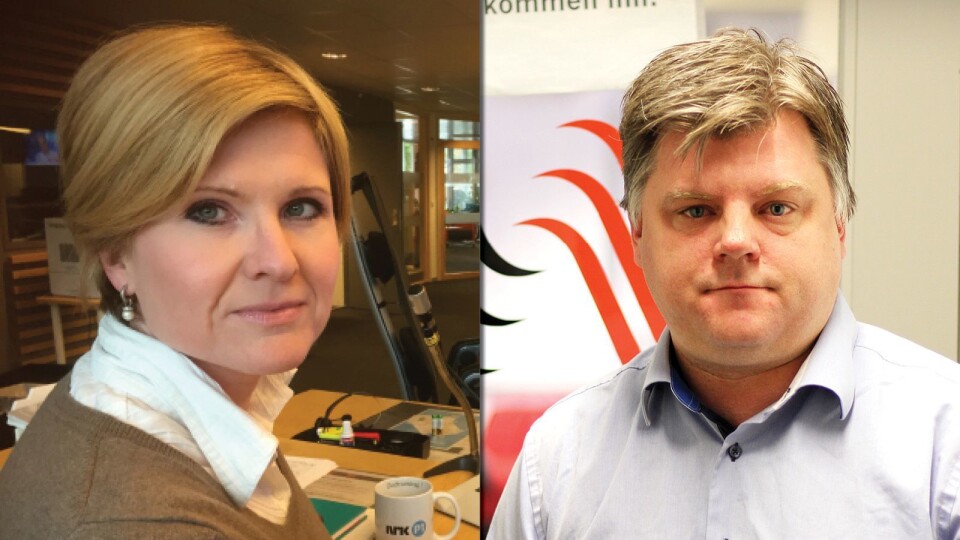 - IKKE LØNNSLEDENDE: Klubbleder Benedikte Fjelly i NRK Buskerud, og NRKJ-leder Richard Aune. - IKKE LØNNSLEDENDE: Klubbleder Benedikte Fjelly i NRK Buskerud, og NRKJ-leder Richard Aune.