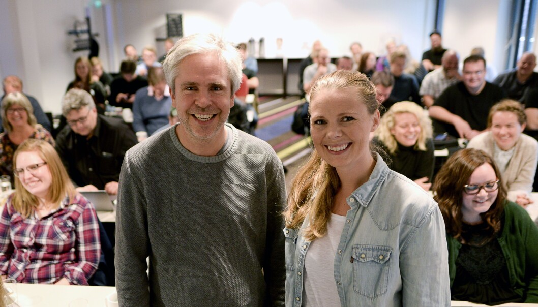 Bård Romstad og Eivor Jerpåsen på frontsjefseminar i Amedia denne uka. Bård Romstad og Eivor Jerpåsen på frontsjefseminar i Amedia denne uka.
