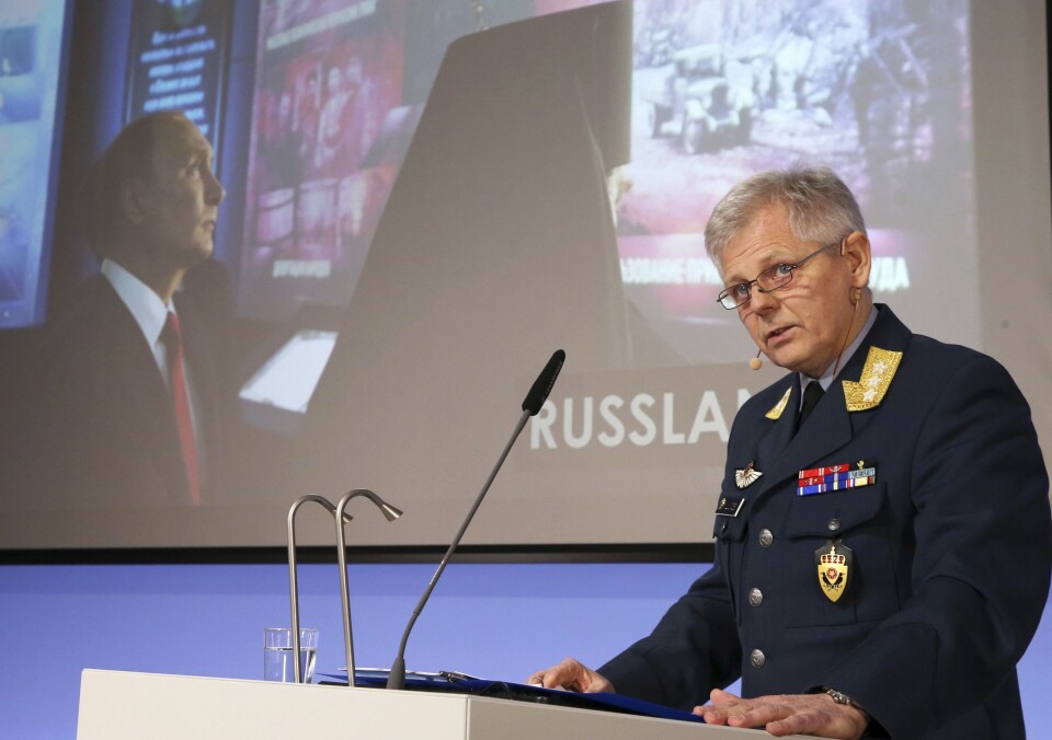 Sjefen for Etterretningstjenesten, generalløytnant Morten Haga Lunde. Her tidligere i år under en presentasjon av rapporten Fokus 2017 - for øvrig en rapport som beskriver russiske aktører som 'svært aktive', blant annet i å manipulere sosiale medier.
