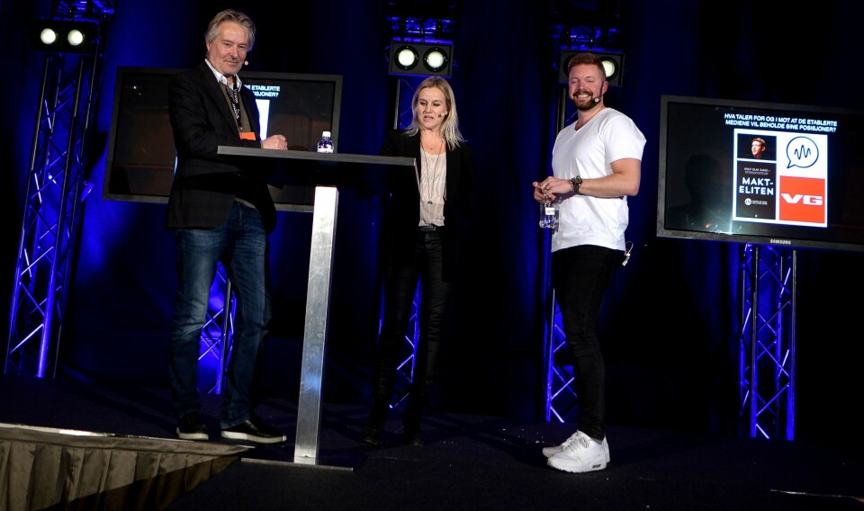 Torry Pedersen og Even-Aas Eng i debatt - med Margrethe Wam Solvang fra Google som debattleder.