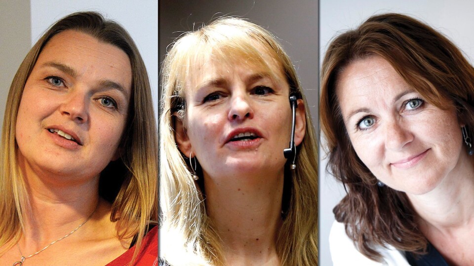 Fra venstre: NJ-leder Hege Iren Frantzen, MBL-direktør Randi Øgrey og assisterende generalsekretær Reidun Kjelling Nybø i Norsk Redaktørforening. Fra venstre: NJ-leder Hege Iren Frantzen, MBL-direktør Randi Øgrey og assisterende generalsekretær Reidun Kjelling Nybø i Norsk Redaktørforening.