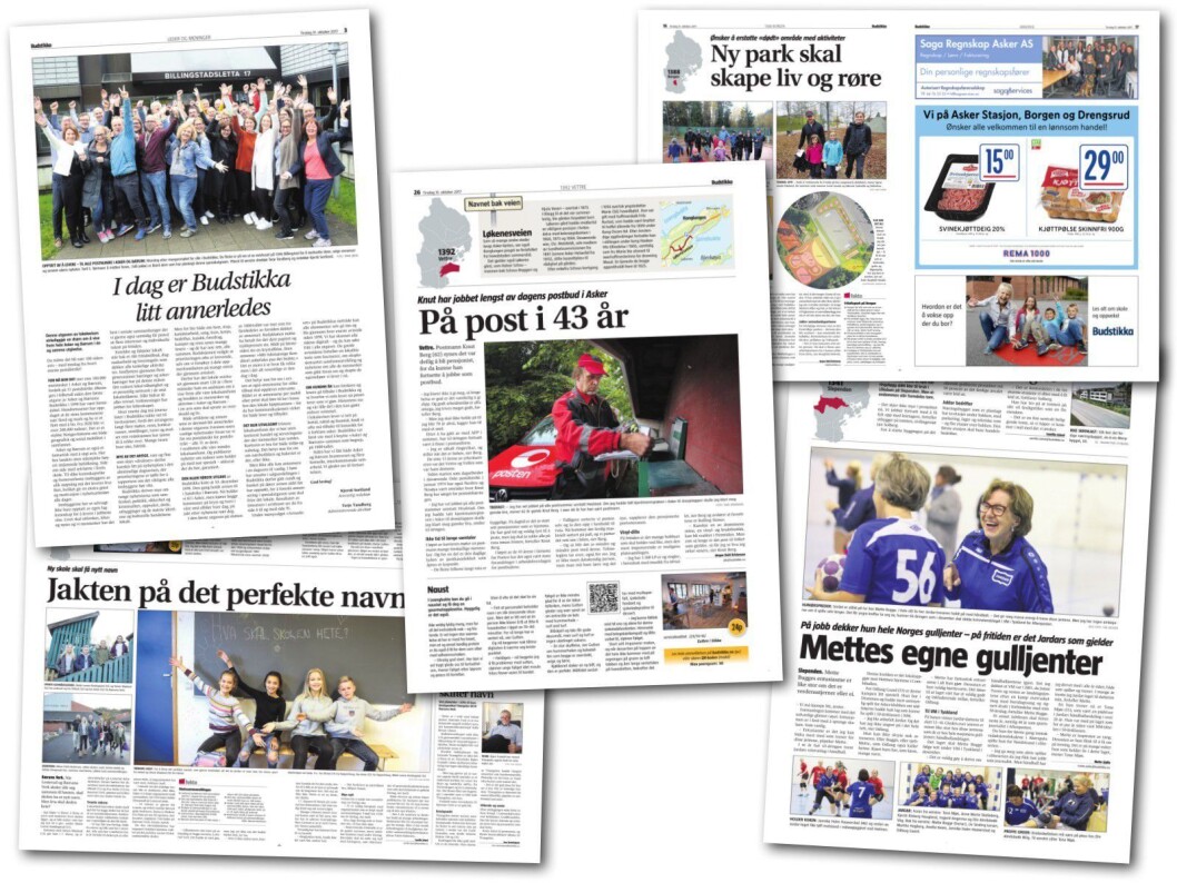 Noen av sidene i dagens avis. Noen av sidene i dagens avis.
