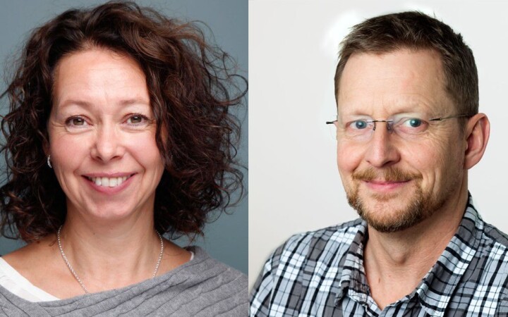 Personal- og administrasjonsdirektør Liv Irene Sigurdsson i Norad og redaktør Gunnar Zachrisen i Bistandsaktuelt.