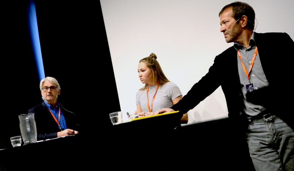 Fra venstre: Studieprogramansvarlig Bengt Engan, student og NJ Student-leder Oda Stine Viken og tidligere redaktør Thor Woje.