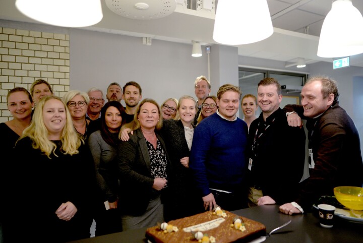 En del av gjengen som jobber i Amedia Marked.