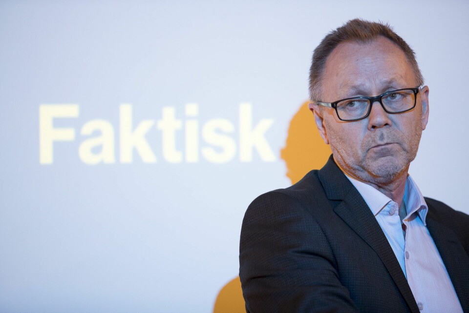 Sjefredaktør John Arne Markussen i Dagbladet - her fra Faktisk-lanseringen våren 2017.
