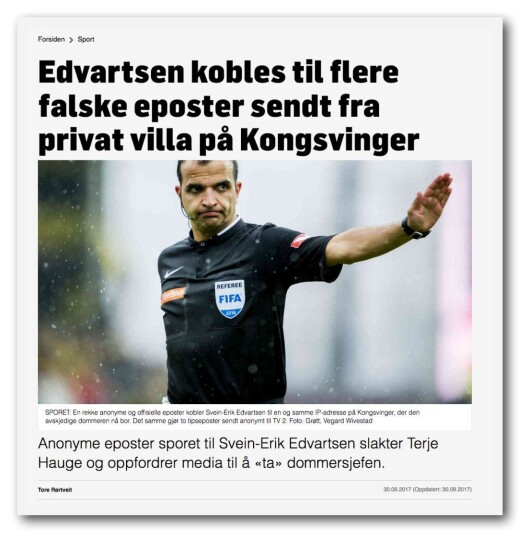 Den nå felte TV 2-reportasjen om Svein-Erik Edvartsen og NFF. Den nå felte TV 2-reportasjen om Svein-Erik Edvartsen og NFF.
