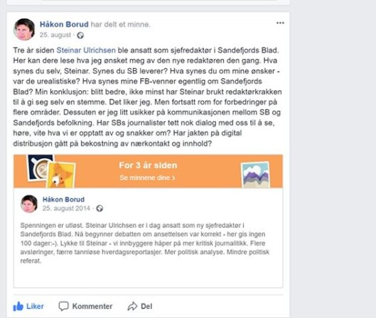 Fra Håkon Boruds Facebook - høsten 2014 og 2017. Fra Håkon Boruds Facebook - høsten 2014 og 2017.