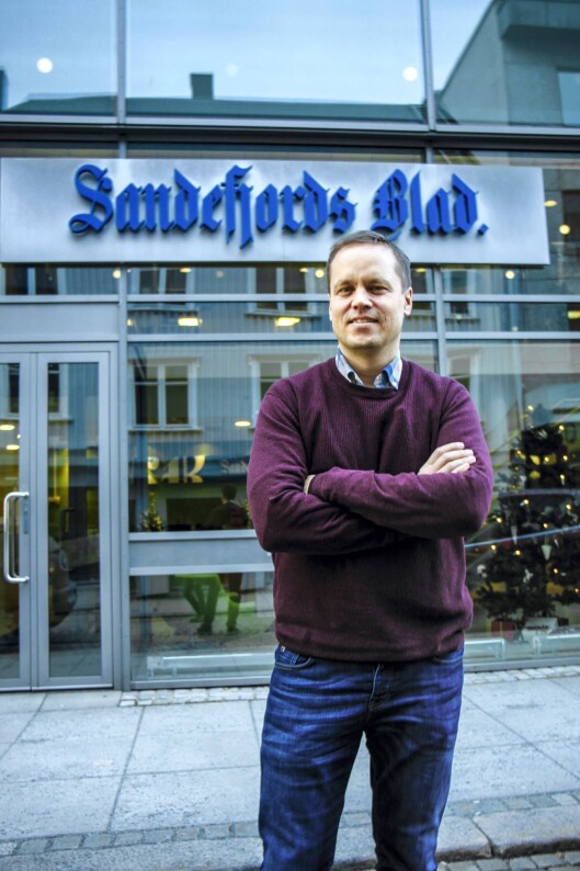 Steinar Ulrichsen, sjefredaktør i Sandefjords Blad. Steinar Ulrichsen, sjefredaktør i Sandefjords Blad.