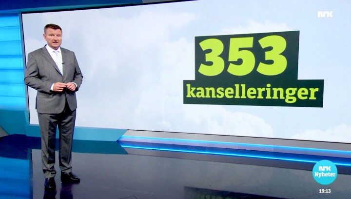 Fra Dagsrevyens reportasje om Widerøes mange kanselleringer i sommer.