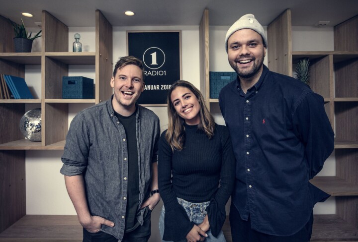 Programlederne i Radio 1s frokostradio når fortsatt ikke ut til de helt store massene: Niklas Baarli, Samantha Skogrand og Lars Berrum.