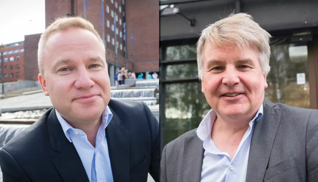 Resett skal nå vurdere om Helge Lurås (til venstre) og Resett brøt god presseskikk i forbindelse med omtale av Oppland Arbeiderblad og Erik Sønstelies rolle under en demonstrasjon på Gjøvik.