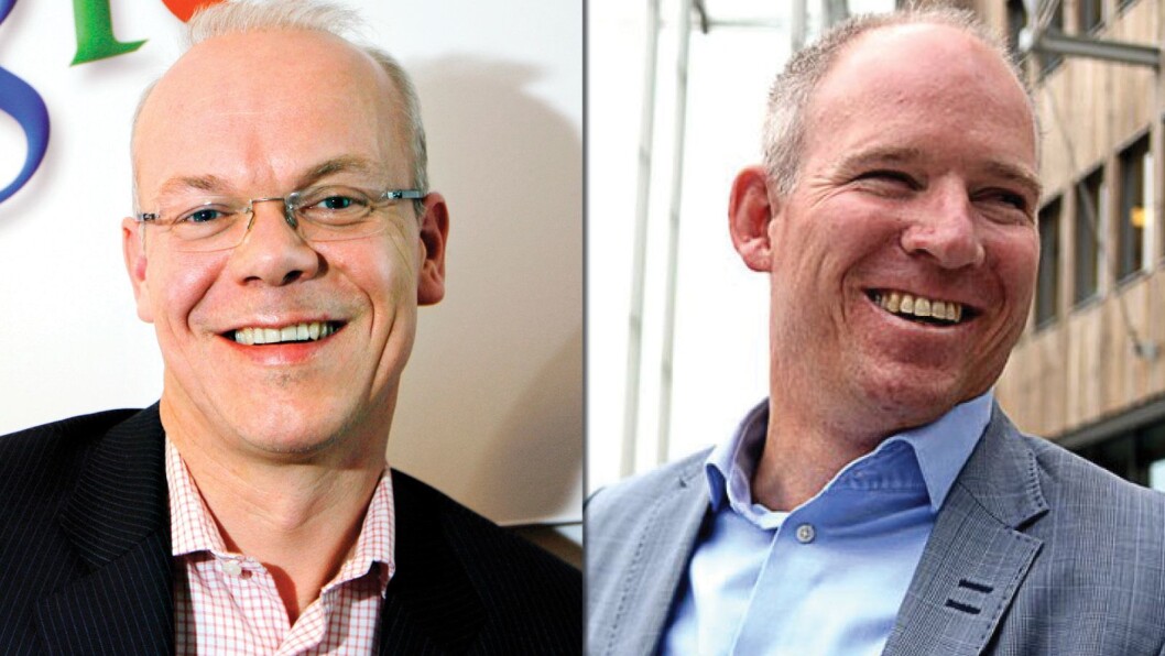Jan Grønbech (t.v.) er norgessjef for Google, mens Rune Paulseth har samme jobb i Facebook. Jan Grønbech (t.v.) er norgessjef for Google, mens Rune Paulseth har samme jobb i Facebook.