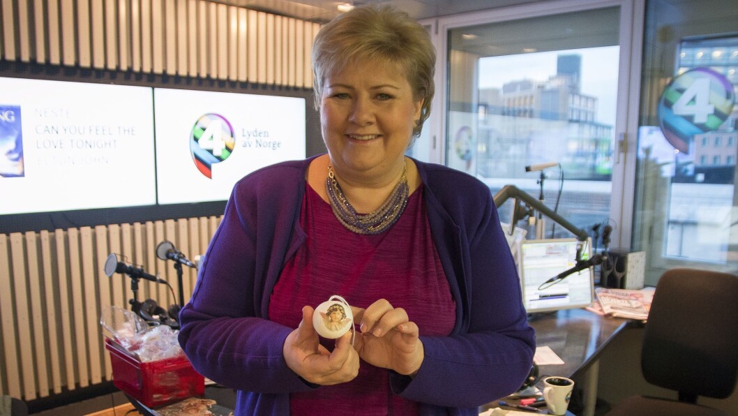 Erna Solberg besøker Julekanalen P7 Klem fredag. Erna Solberg besøker Julekanalen P7 Klem fredag.