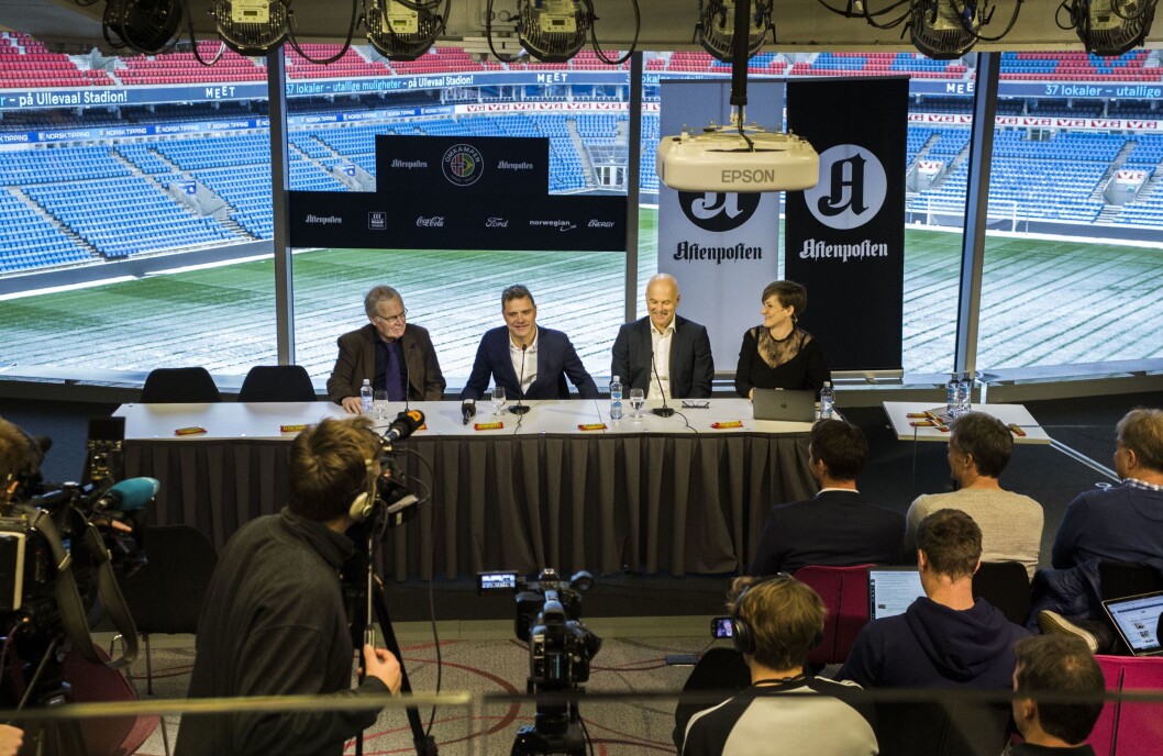 Aftenposten arrangerer omkamp mellom Norge og Brasil i 2018. Her fra pressekonferanse på Ullevål stadion onsdag 29. november. Aftenposten arrangerer omkamp mellom Norge og Brasil i 2018. Her fra pressekonferanse på Ullevål stadion onsdag 29. november.