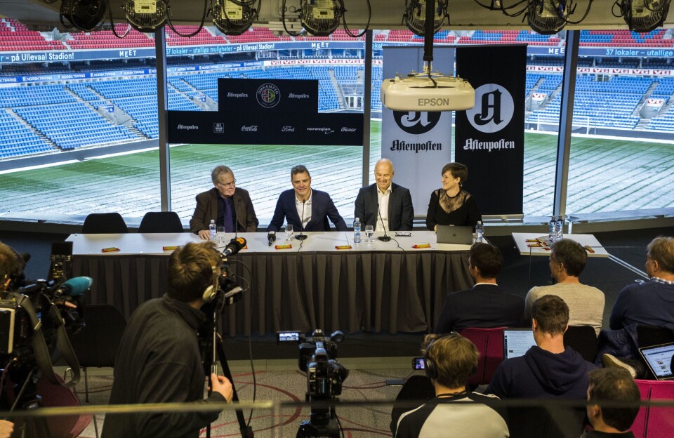 Aftenposten arrangerer omkamp mellom Norge og Brasil i 2018. Her fra pressekonferanse på Ullevål stadion onsdag 29. november. Aftenposten arrangerer omkamp mellom Norge og Brasil i 2018. Her fra pressekonferanse på Ullevål stadion onsdag 29. november.