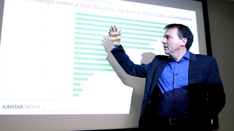 Analysesjef Knut-Arne Futsæter i Kantar Media på mandagens frokostmøte. Analysesjef Knut-Arne Futsæter i Kantar Media på mandagens frokostmøte.