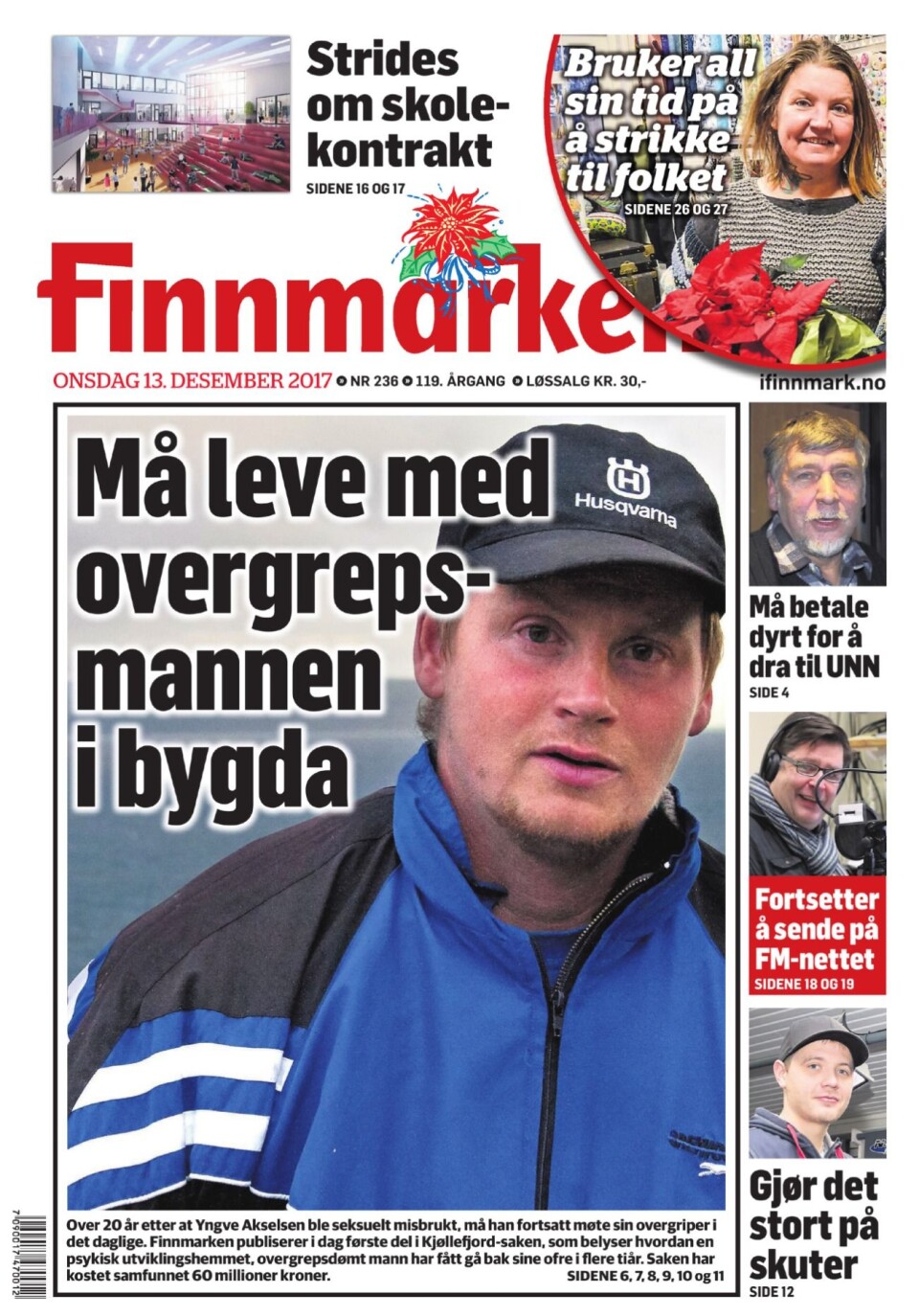 Finnmarkens forside torsdag. Finnmarkens forside torsdag.