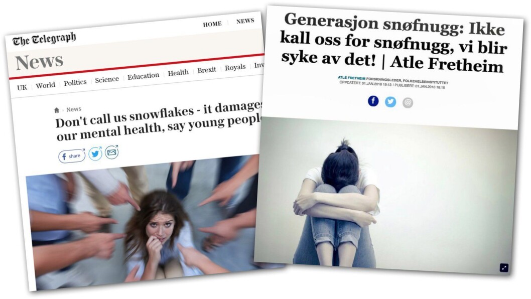 Fra Daily Telegraphs opprinnelige sak, og Aftenpostens spalte til høyre. Fra Daily Telegraphs opprinnelige sak, og Aftenpostens spalte til høyre.