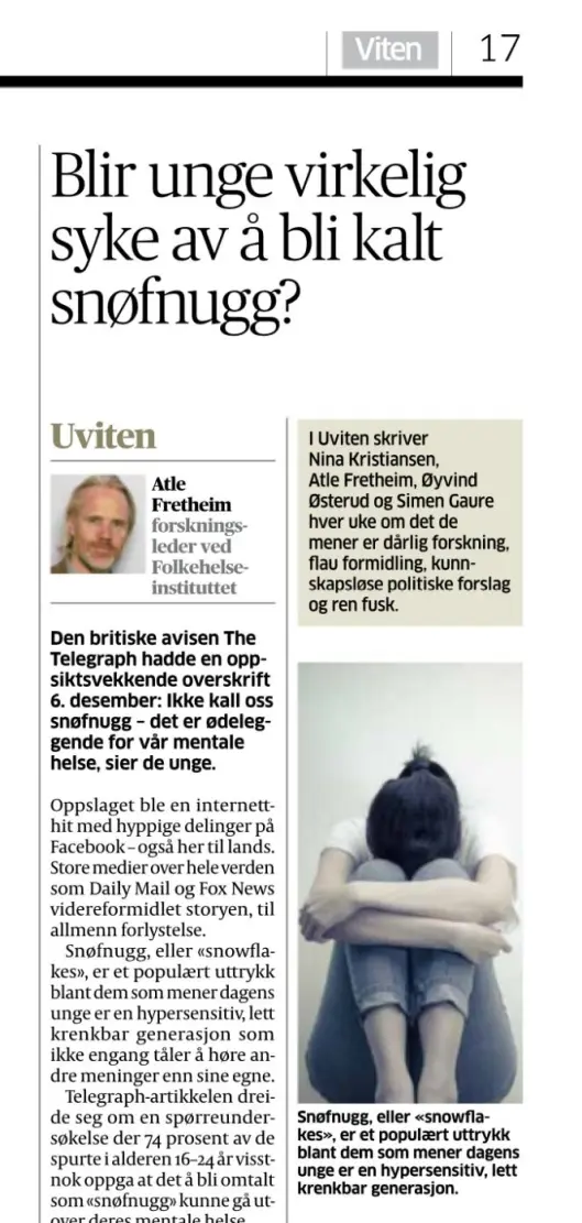 Aftenposten på papir tirsdag. Aftenposten på papir tirsdag.