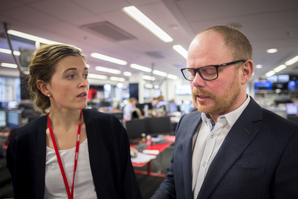 Nyhetsredaktør Tora Bakke Håndlykken og sjefredaktør Gard Steiro i VG. Nyhetsredaktør Tora Bakke Håndlykken og sjefredaktør Gard Steiro i VG.