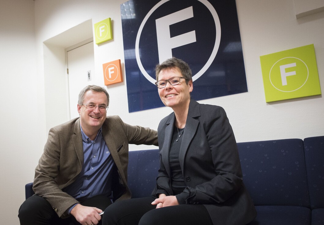 Administrerende direktør Per Brikt Olsen og nestleder Berit Nyman i Fagpressen. Her fra deres lokaler i Oslo sentrum. Administrerende direktør Per Brikt Olsen og nestleder Berit Nyman i Fagpressen. Her fra deres lokaler i Oslo sentrum.