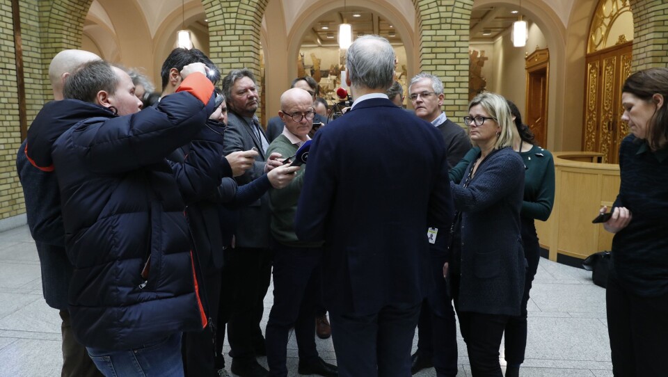 Har norsk presse gått for langt i presset mot varslerne i Giske-saken? Her fra pressekonferansen på Stortinget 22. desember i fjor. Har norsk presse gått for langt i presset mot varslerne i Giske-saken? Her fra pressekonferansen på Stortinget 22. desember i fjor.