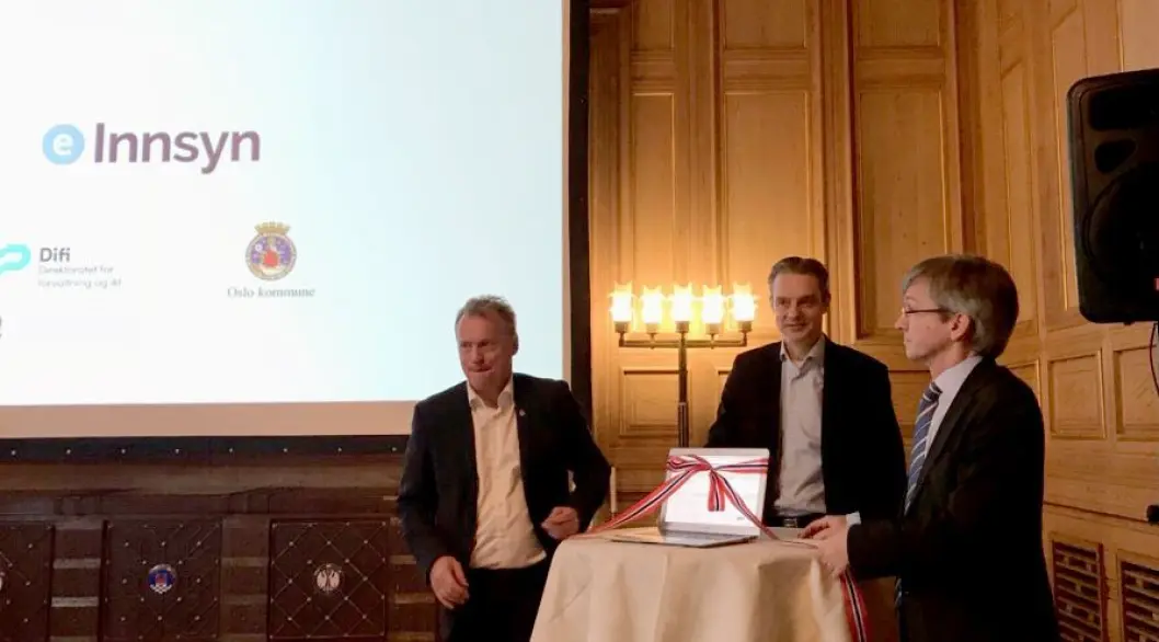 Fra dagens lansering av eInnsyn. Fra dagens lansering av eInnsyn.