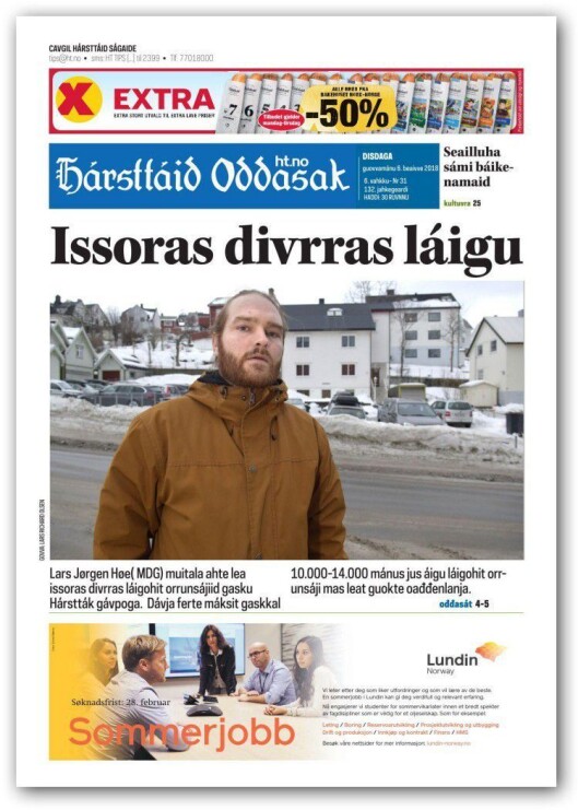 Dagens forside. Dagens forside.
