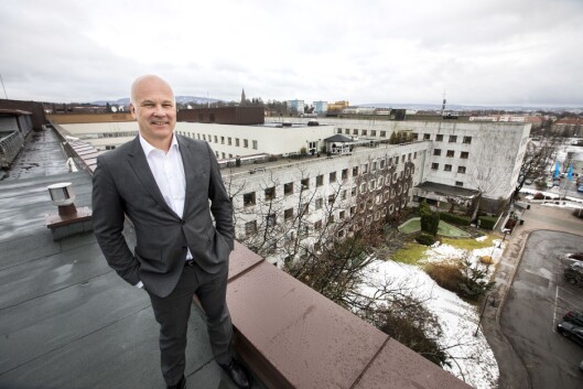 Kringkastingssjef Thor Gjermund på Marienlyst. Kringkastingssjef Thor Gjermund på Marienlyst.