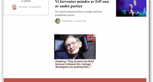 Google Ads slipper til annonser fra falsk Stephen Hawking-side - målrettet mot nordmenn på flere norske nettsteder