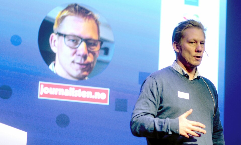 Martin Huseby Jensen, tidligere redaktør i fagbladet Journalisten. Her fra Fagpressedagen 2017.