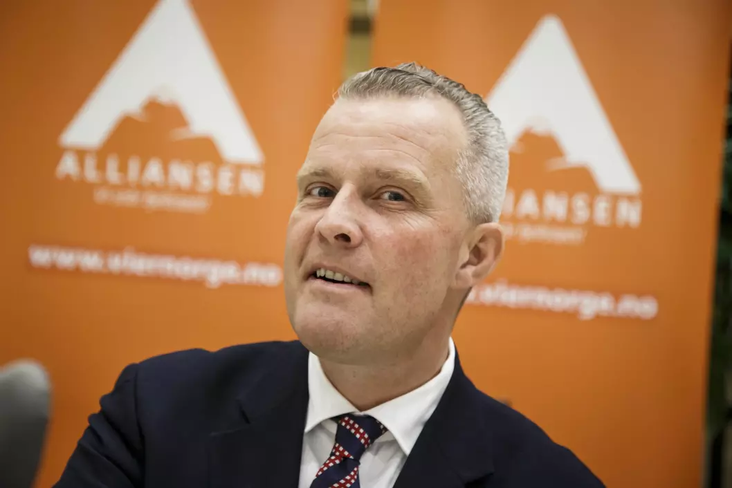 Hans Lysglimt Johansen her høsten 2016, da han lanserte partiet Alliansen under en markering i Oslo.