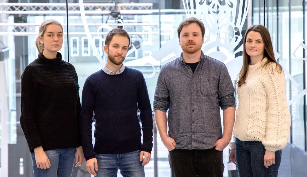 De har formulert journalistikkens Vær Dristig-plakat. Fra venstre: Johanna Magdalena Husebye, Paul André Sommerfeldt, Robert Nedrejord, Katrine Nordanger Mjelde. De har formulert journalistikkens Vær Dristig-plakat. Fra venstre: Johanna Magdalena Husebye, Paul André Sommerfeldt, Robert Nedrejord, Katrine Nordanger Mjelde.