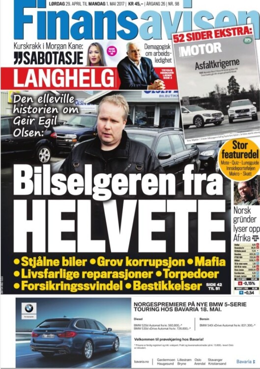 Finansavisen ble felt i PFU for denne forsiden. Finansavisen ble felt i PFU for denne forsiden.