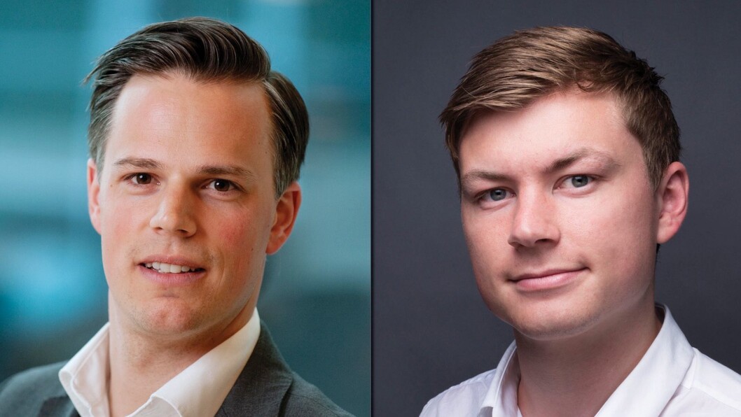 Informasjonsdirektør Even Westerveld (t.v.) i DNB får kritikk fra Jostein Larsen Østring, direktør for innholdsutvikling i Amedia. Informasjonsdirektør Even Westerveld (t.v.) i DNB får kritikk fra Jostein Larsen Østring, direktør for innholdsutvikling i Amedia.