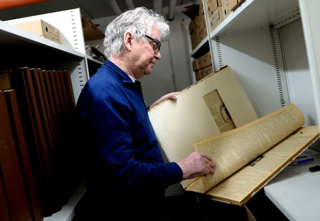 I kjelleren hos Raumnes på Årnes fins den første utgaven av lokalavisa, fra 1947. Den husker Ole Erik Eie godt. I kjelleren hos Raumnes på Årnes fins den første utgaven av lokalavisa, fra 1947. Den husker Ole Erik Eie godt.