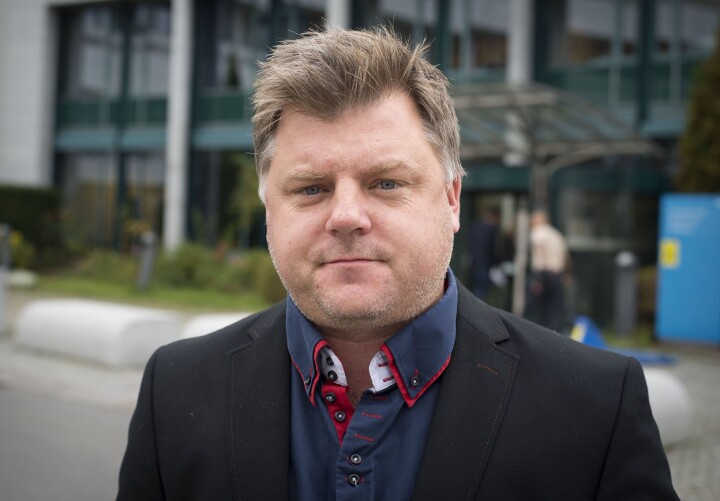 Tillitsvalgt Richard Aune er leder for NRKJ, som er fagforeningen for journalistene i NRK. Her utenfor NRKs hovedkvarter på Marienlyst i Oslo.